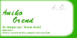 aniko orend business card